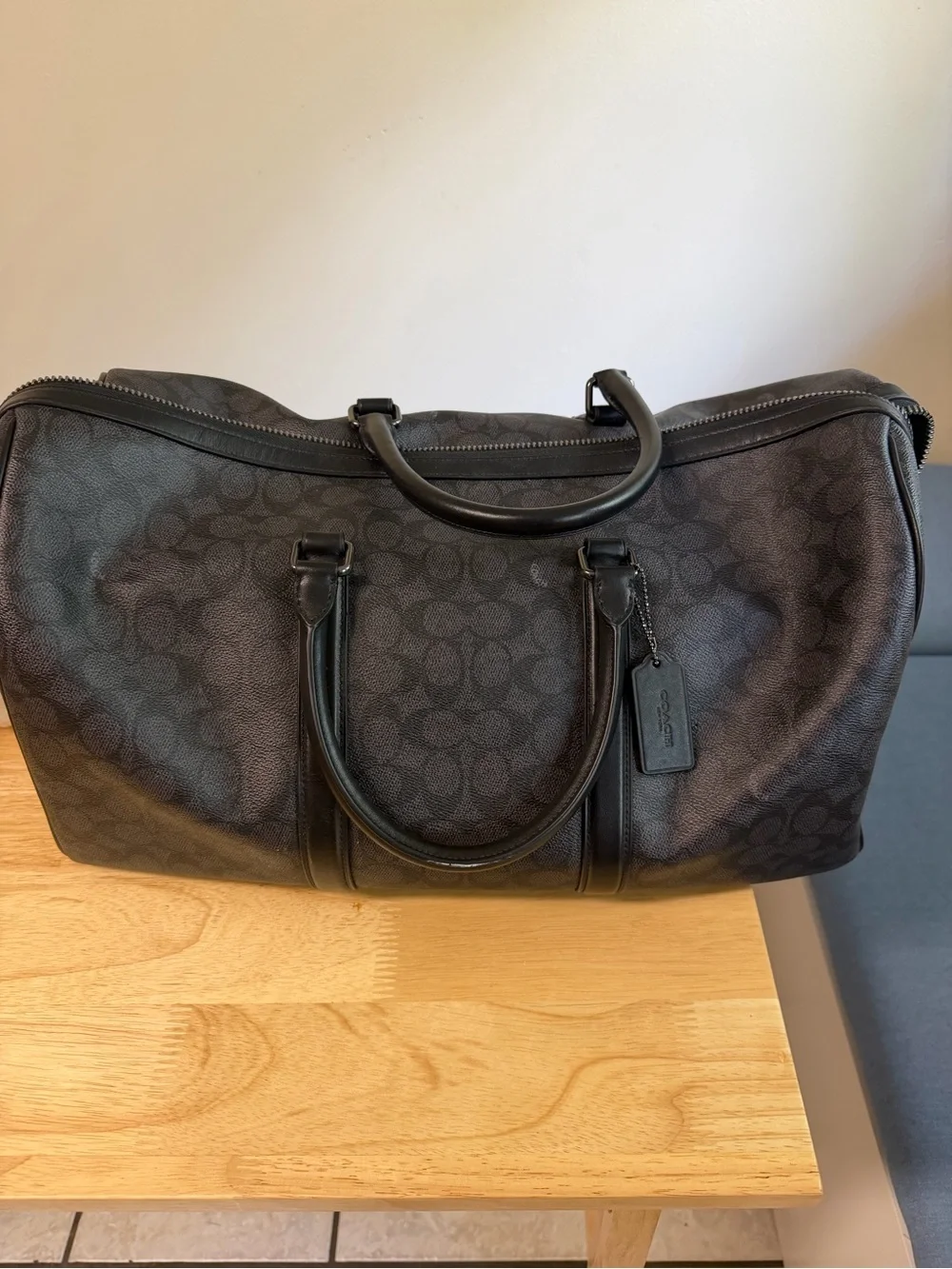 Coach Black Compass Bag 50 in Signature Canvas